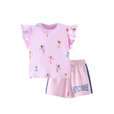 Dancing Girl Short Sleeve Shorts Suit