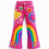 Lucky Sale-Children's Colorful Heart and Rainbow Pattern Pants