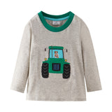 Car Embroidered Patch Long Sleeve Top