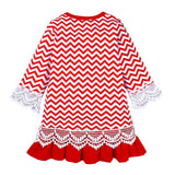 Christmas Dress Santa Claus an Embroidered Skirt