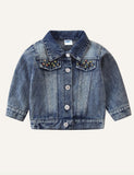 Girls' Sequined Denim Coat