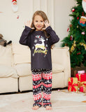 Christmas Cartoon Elk Letter Printed Family Matchting Pajamas