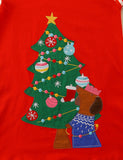 Christmas Tree Puppy Appliqu¡§| Gift Embroidered Dress