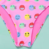 Cartoon Expression Girls Swimwear