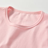 Spring and Autumn New Girls Pure Cotton Long Sleeve T-Shirt Fire Butterfly Pink Top
