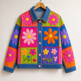 Lucky Sale-Children's colorful plaid and floral jacket