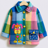 Lucky Sale-Children's colorful cute plaid coat with puppy pattern