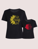 2pcs Family Matching Floral Applique Short Sleeves T-shirt - CCMOM
