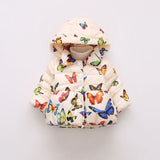 Butterfly Printing Clothes Cotton-Padded Jacket