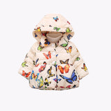 Butterfly Printing Clothes Cotton-Padded Jacket