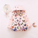 Butterfly Printing Clothes Cotton-Padded Jacket
