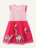 Elephant Animal Embroidery Dress