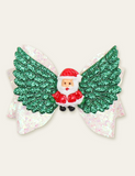 Christmas Tree Santa Claus Bow Wings Barrettes