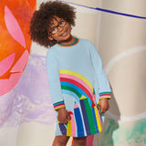 Rainbow Pencil Appliqu¡§| Long Sleeve Skirt
