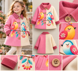 Lucky sale-Children's coat with a colorful cartoon parrot pattern