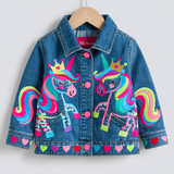 Lucky Sale-Children's Colorful Line-Art Unicorn Jacket