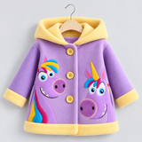 Lucky Sale-Children's Purple Cartoon Unicorn Coat