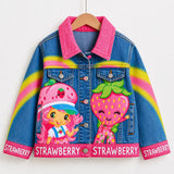 Lucky Sale-Children's colorful jacket featuring a strawberry and little girl pattern