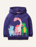 Lucky Sale-Dinosaur Animal Affixed Cloth Embroidered Hoodie