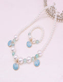 Children's Princess Bowknot Shell Necklace Suit