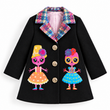 Lucky Sale-Children's Halloween Colorful Skull and Small Figure Pattern Coat