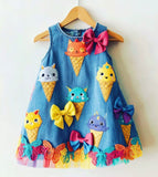 Lucky Sale-Children's Colorful Animal Ice Cream Cone Butterfly Tulle Dress