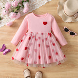 Valentine's Day Love Embroidered Mesh Dress