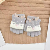 Fox Half Finger Knitted Gloves