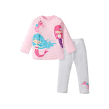 Mermaid Printed Long Sleeve Pants Suit