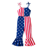 Independence Day Five-Pointed Star Suspender Jumpsuit