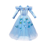 Colorful butterfly long-sleeved princess dress party dress