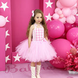 Pink Plaid Dress Party Dress