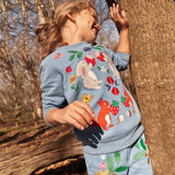 Knitted Embroidered Long-Sleeved Sweatshirt