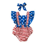 Independence Day baby striped romper