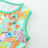 Knitted Cotton Butterfly Print Girl Princess Dress