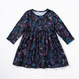 Halloween Long Sleeve Ghost Print Dress