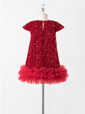 Girls Sequined Vest Skirt Tutu Dress Dress