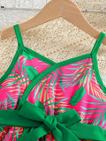 Plant Printing Slip Dress