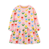 Flower Print Long Sleeve Dress