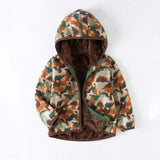 Camouflage Dinosaur Print Polar Fleece Jacket