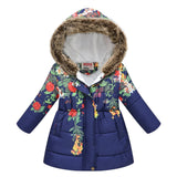 Cartoon Fur Collar Cotton Coat