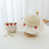 Little Princess Sun Hat Cherry Sun Protection Wavy Edge Travel Hat