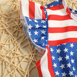 Independence Day Flutter Sleeve Dress