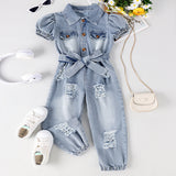 Short-Sleeved One-Piece Trousers