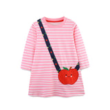 Embroidered Striped Girl Dress