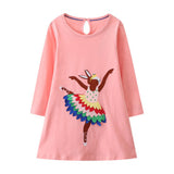 Dancing Rabbit Appliqu¡§| Long Sleeve Dress