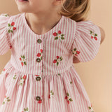 Strawberry Flower Girl Short Sleeve Dress
