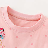 Girls' Dress Short Sleeve Fashionable round Neck Princess Dress