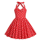 Girls' Flower Hepburn Style Halter Dress