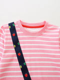 Embroidered Striped Girl Dress